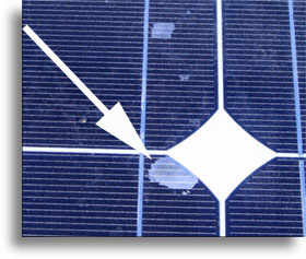 Defective panel with cell contamination